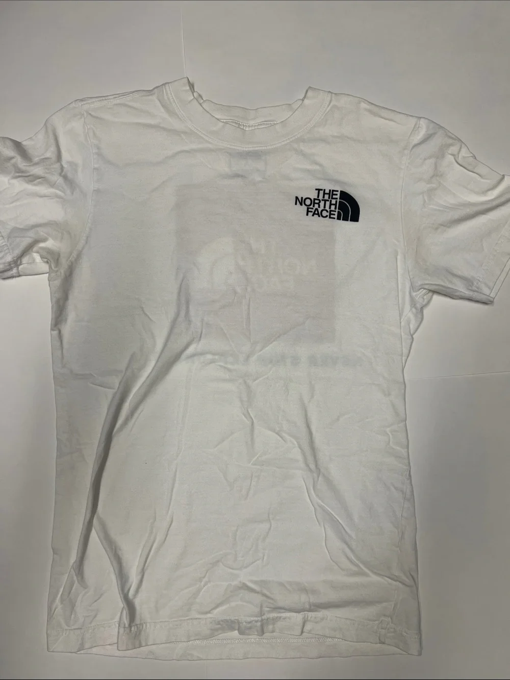 The North Face White Short-Sleeve Tee with Black Logo